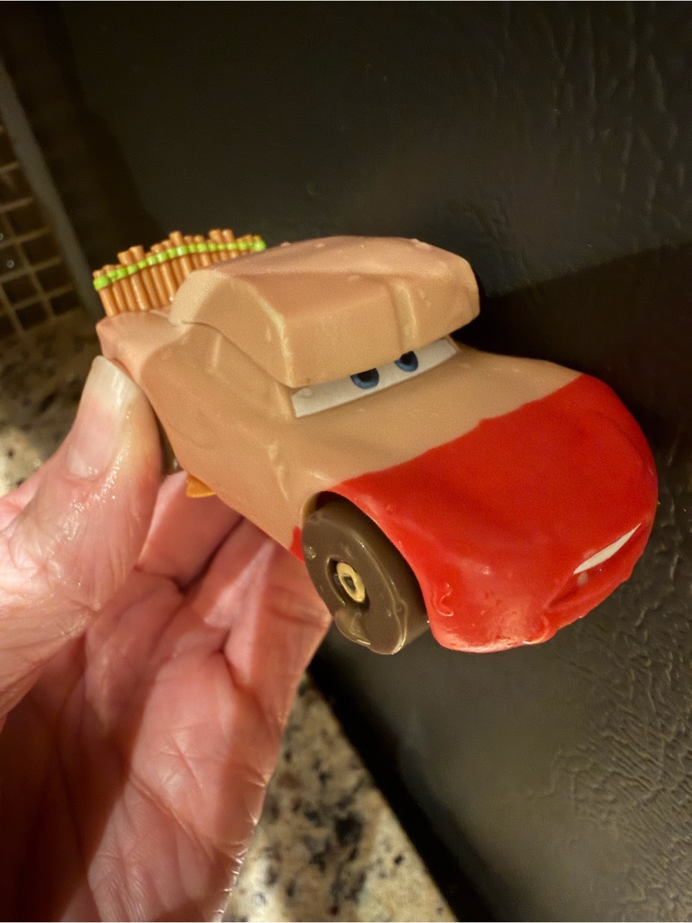 Pixar Cars on the Road caveman Lightning McQueen color change diecast